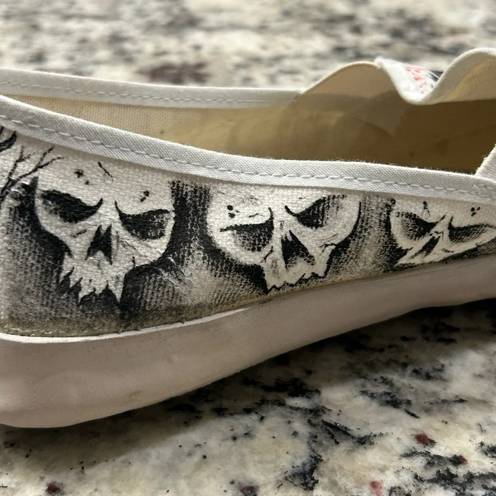 Hand Painted Custom Horror Themed‎ Slip-On Shoes Jason & Michael M7.5 W9.5